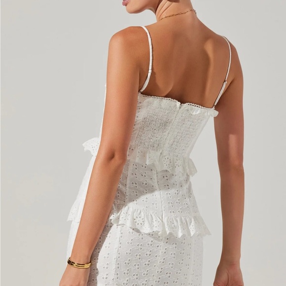 ASTR THE LABEL SANDRIMA EYELET MIDI DRESS WHITE - Picture 3 of 6